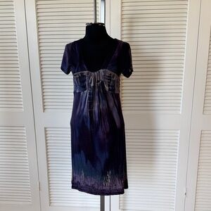 Mango Women's Midi Dress in Purple and Black